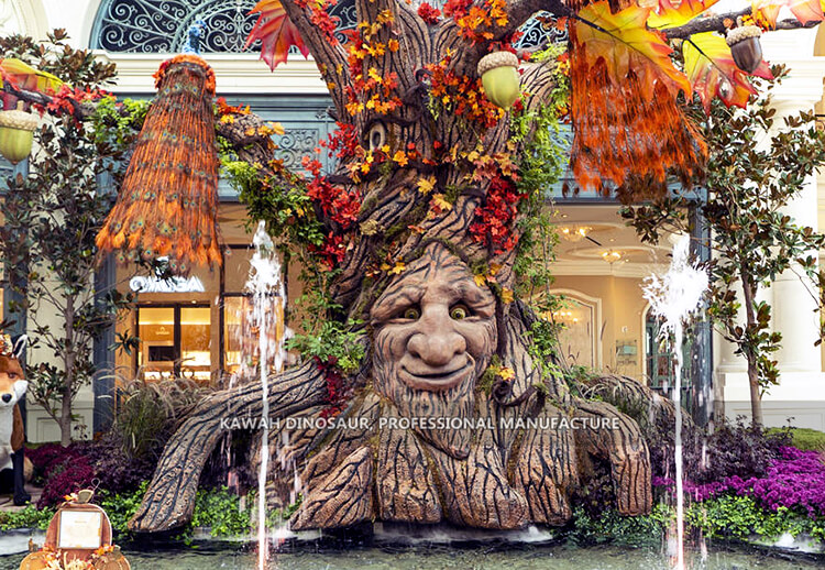 仿真童话树植物模型电动软胶发声拟人装饰摆件