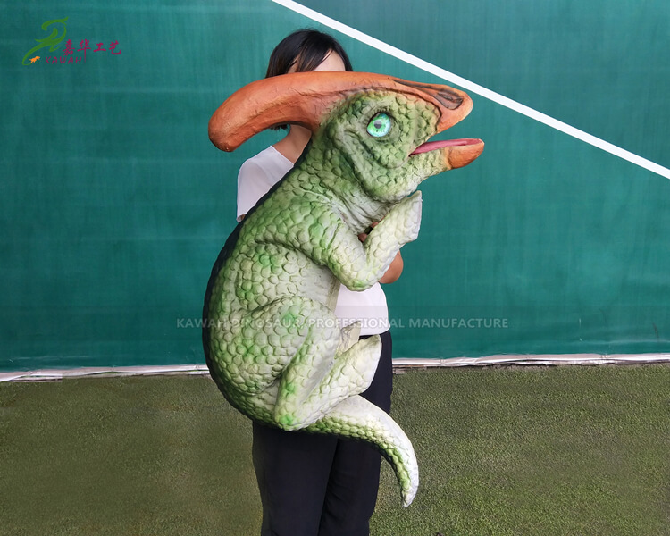 仿真恐龙表演道具-副栉龙小手偶模型